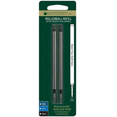 Monteverde Rollerball Refill to fit Montblanc pen - Black Fine 2/pack