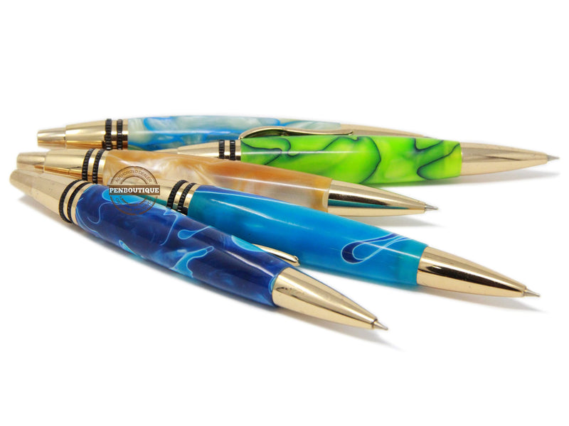 Penboutique Majestic Torpedo Click Green GT Ballpoint Pen With Assorted Carrying Case