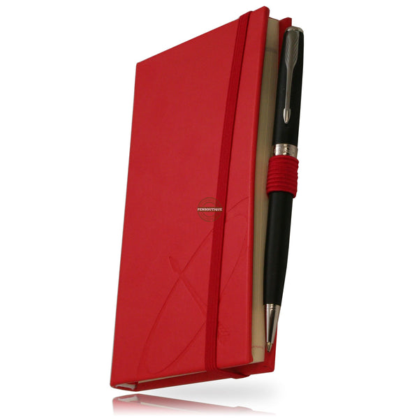 Parker Sonnet Matte Black CT Ballpoint/Red Notebook Gift Set